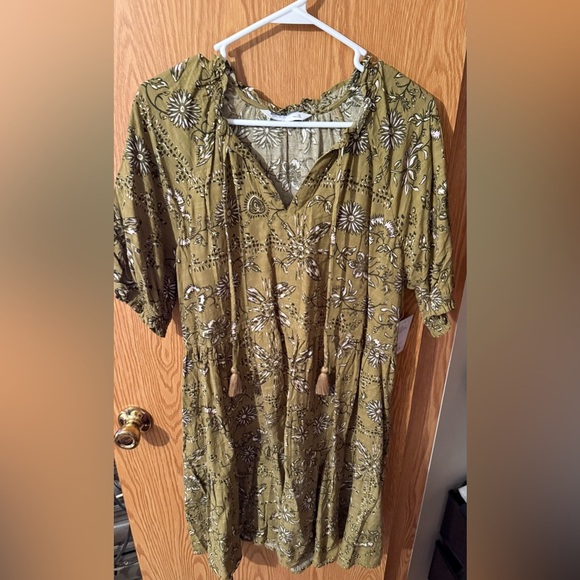 Sonoma Sage Green Floral Print Dress - Picture 1 of 5